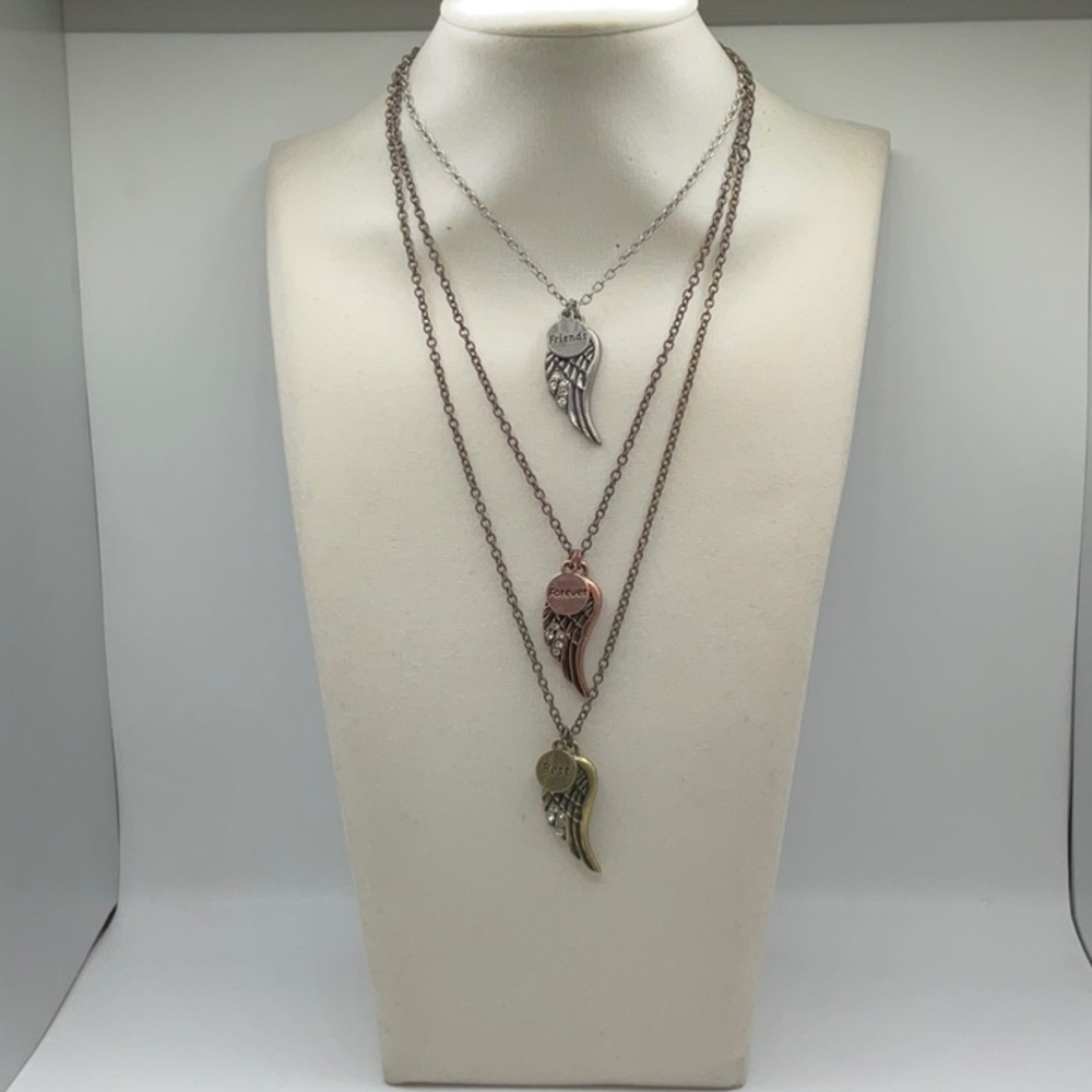Best friends forev Layered Pendant Necklace Set